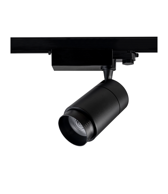 3-FASE railarmatuur zwart voor GU10 LED spots met instelbare lens - Zoomable