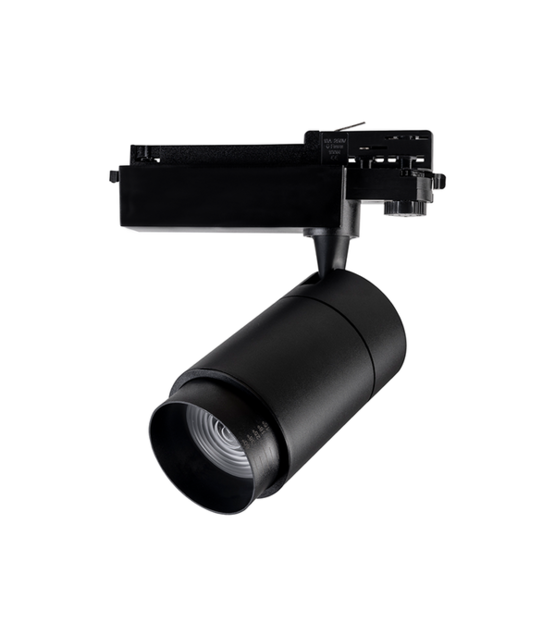 3-fase dimbare rail spot instelbare graden bundel zwart 15-60°