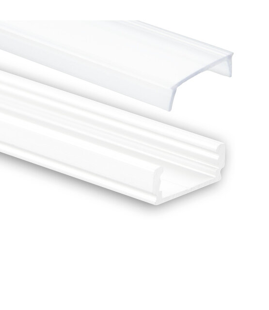Wit LED profiel met klikafdekking 16,80mm x 6,47mm - 01WIT
