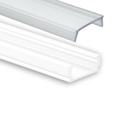 Wit LED profiel met klikafdekking 16,80mm x 6,47mm - 01WIT