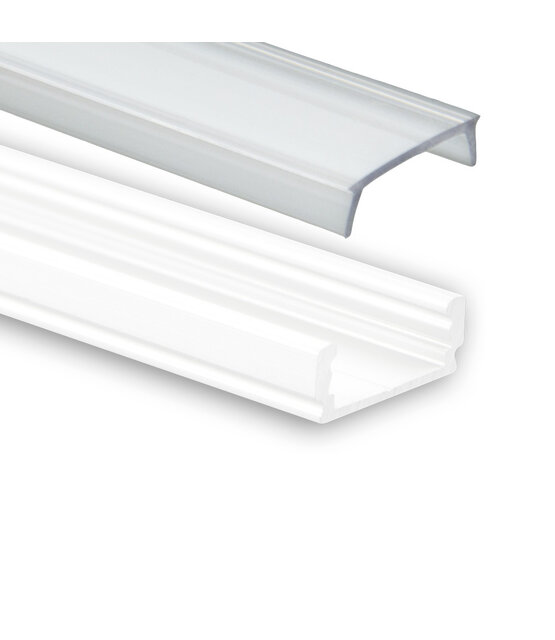 Wit LED profiel met klikafdekking 16,80mm x 6,47mm - 01WIT