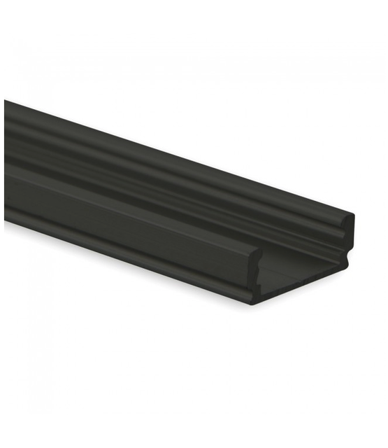 Zwart LED profiel met klikafdekking 16,80mm x 6,47mm - 01ZWART