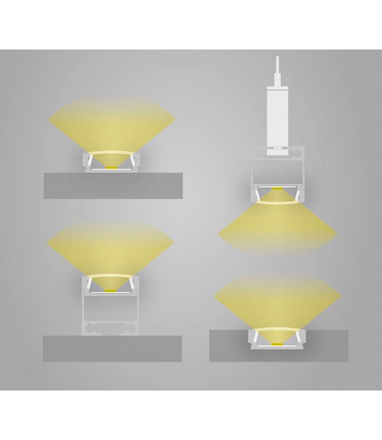 Zwart LED profiel met klikafdekking 16,80mm x 6,47mm - 01ZWART