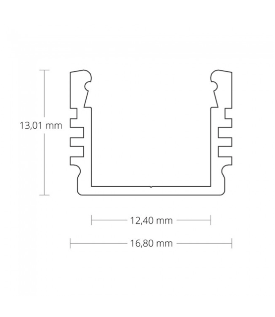 Wit LED profiel met klikafdekking 16,8mm x 13,01mm - 02WIT