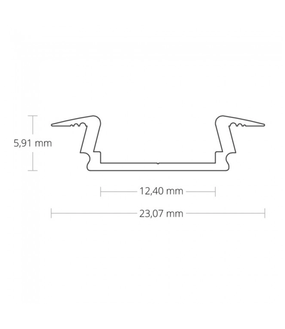 Zwart LED inbouw profiel met klikafdekking 16,80 mm x 5,91mm - 08ZWART