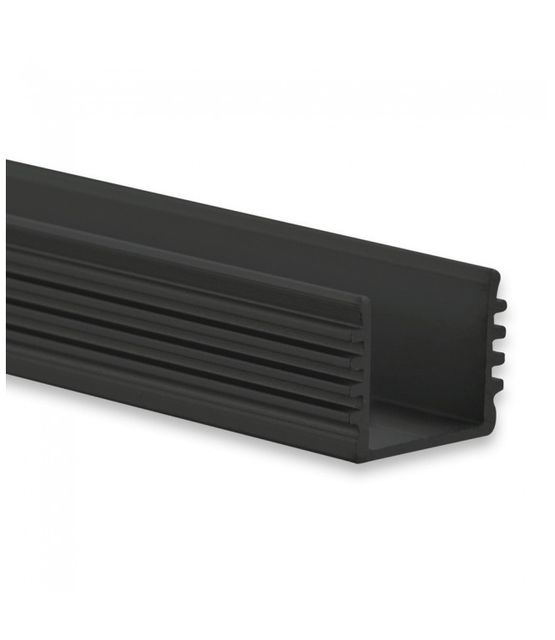 Zwart LED profiel 2 meter met opaal afdekking 16,80 mm x 16,80 mm - 05.2ZWART