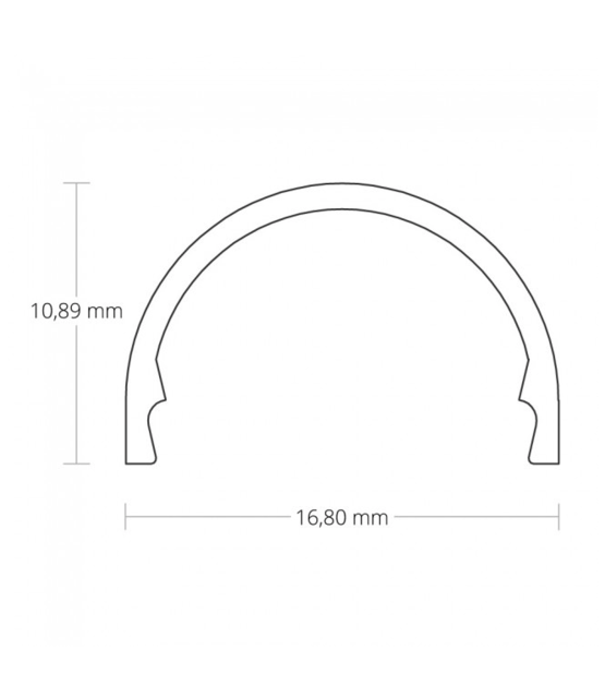 Zwart LED profiel 2 meter met opaal afdekking 16,80 mm x 16,80 mm - 05.2ZWART