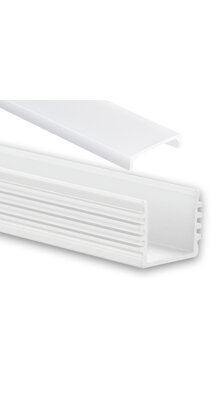 Wit LED profiel met platte opaal afdekking 16,80mm x 12,4mm - 05.1WIT