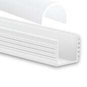Wit LED profiel met half ronde afdekking 16,80mm x 16,80mm - 05.2WIT
