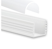 Wit LED profiel 2 meter met afdekking 16,80mm x 16,80mm - 05.2WIT