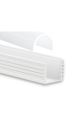Wit LED profiel met half ronde afdekking 16,80mm x 16,80mm - 05.2WIT