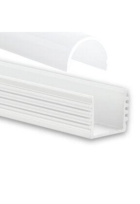 Wit LED profiel met half ronde afdekking 16,80mm x 16,80mm - 05.2WIT