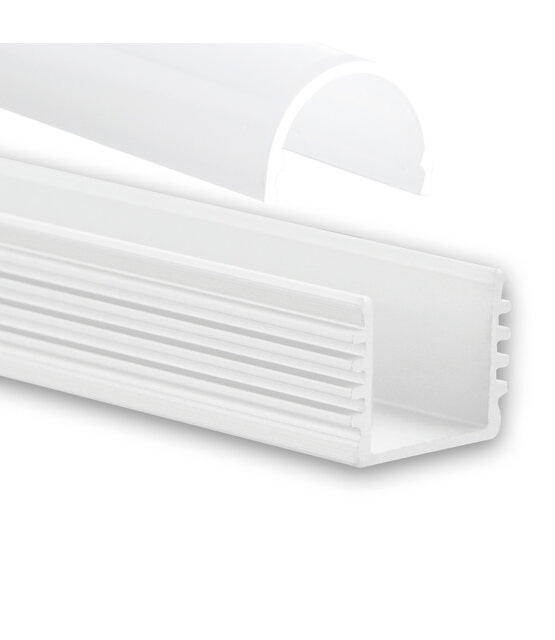 Wit LED profiel met half ronde afdekking 16,80mm x 16,80mm - 05.2WIT