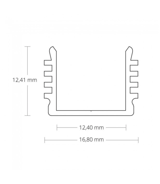 Wit LED profiel met half ronde afdekking 16,80mm x 16,80mm - 05.2WIT