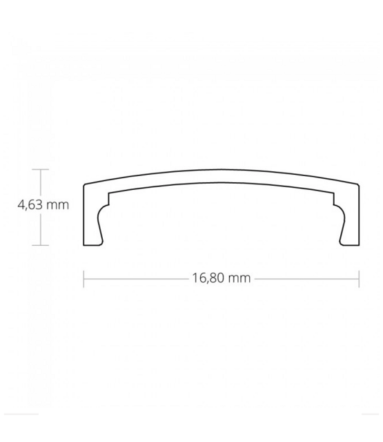 Zwart LED profiel met platte opaal afdekking 16,80 mm x 16,80 mm - 05.1ZWART