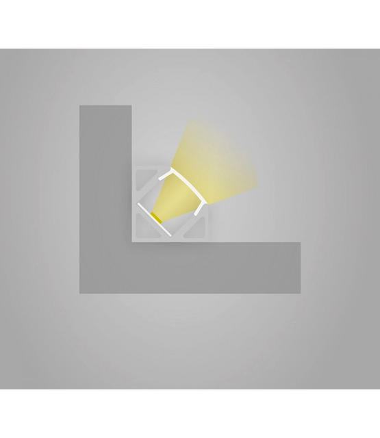 LED hoek profiel met klikafdekking 25,66mm x 18,01mm - C23ALU