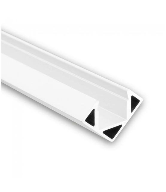 Wit LED hoekprofiel met afdekking 25,66mm x 18,01mm - C23WIT