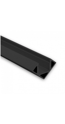 Zwart LED hoekprofiel met klikafdekking 25,66mm x 18,01mm - C23ZWART