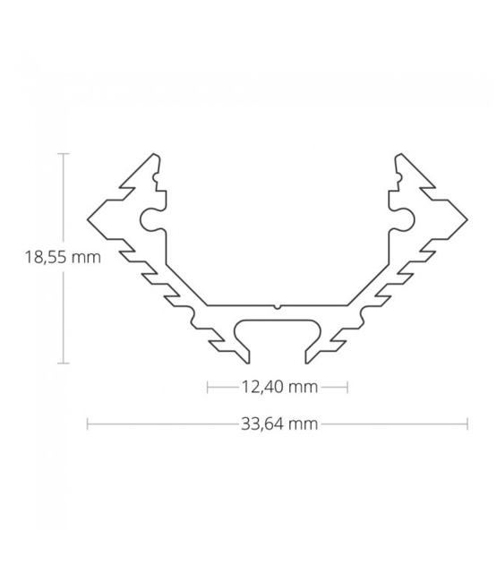LED hoekprofiel met opaal klikafdekking 33,60 mm x 26,52 mm - C11ALU