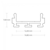 LED profiel met hoge afdekking 16,80 mm x 25,47 mm - 15.1ALU