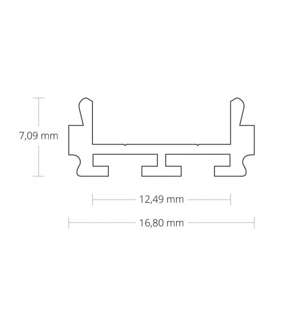 LED profiel met hoge afdekking 16,80 mm x 25,47 mm - 15.1ALU