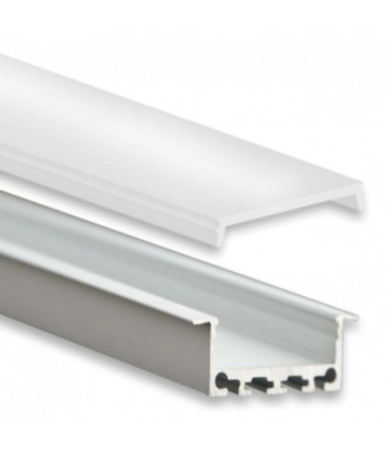 XL LED inbouw profiel met klikafdekking 36,79mm x 11,69mm - XL05ALU