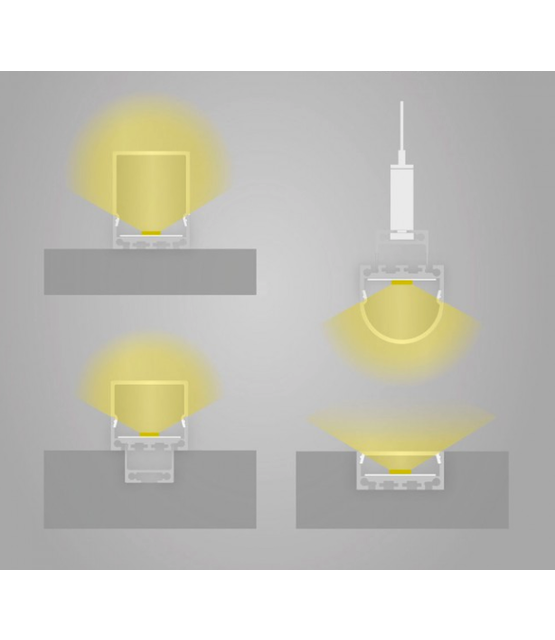 XL LED inbouw profiel met klikafdekking 36,79mm x 11,69mm - XL05ALU
