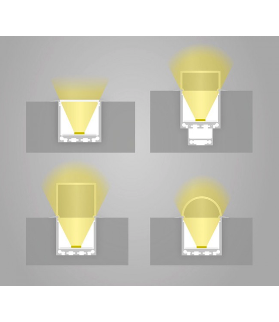 Inbouw LED XL profiel met klikafdekking 36.79 mm x 26 mm - XL07Alu