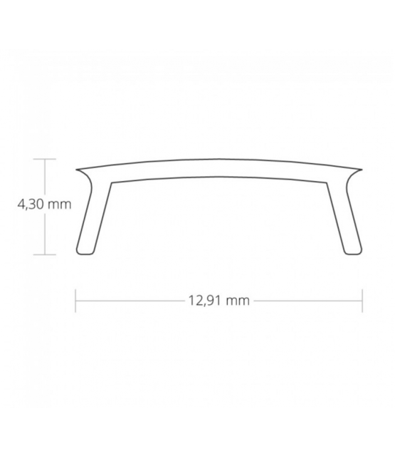 LED opbouw profiel met afdekking 25,79 mm x 6,5 mm 17ALU