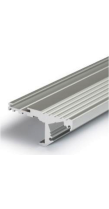 LED strip trapprofiel met afdekking 41,5 mm x 20,6 mm - D10ALU