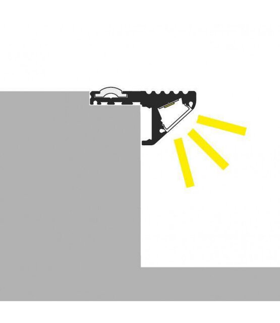 LED strip trapprofiel met afdekking 41,5 mm x 20,6 mm - D10ALU