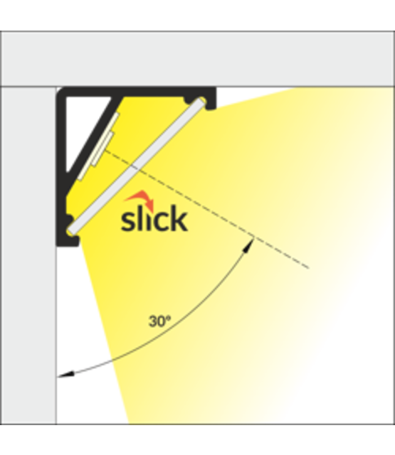 LED hoekprofiel met afdekking 16,5 mm x 16,5 mm - C12ALU