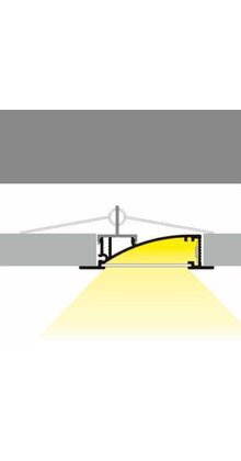 LED gyproc profiel 2 meter met opaal schuifafdekking 53 mm x 13,5 mm F8ALU