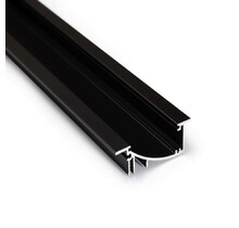 Zwart LED inbouw profiel 2 meter met opaal schuifafdekking 53 mm x 13,5 mm F8Zwart