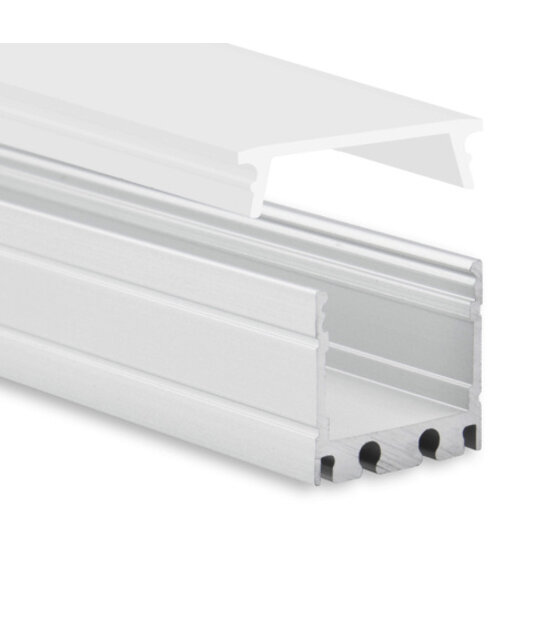 LED opbouw profiel met afdekking 18,1 mm x 19,02 mm - 18ALU