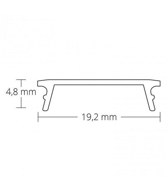 LED opbouw profiel met afdekking 18,1 mm x 19,02 mm - 18ALU