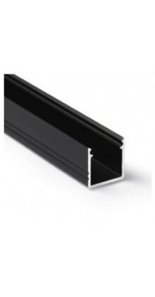 Zwart LED profiel met afdekking 12 mm x 12 mm – SLIM200ZWART