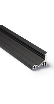 Zwart LED hoekprofiel met afdekking 34 mm x 26,8 mm - C27ZWART