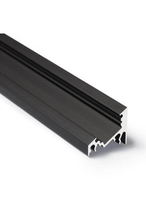 Zwart LED hoekprofiel met afdekking 34 mm x 26,8 mm - C27ZWART