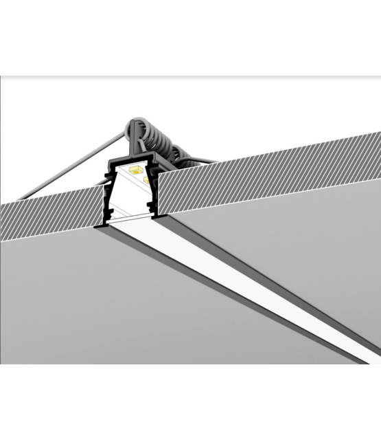 Wit LED plafond profiel inclusief opaal afdekking 23.4 mm x 19 mm - GYPROC10WIT