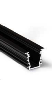 Zwart LED plafond profiel inclusief opaal afdekking 23.4 mm x 19 mm - GYPROC10ZWART