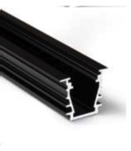 Zwart LED plafond profiel inclusief opaal afdekking 23.4 mm x 19 mm - GYPROC10ZWART