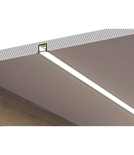 Wit LED inbouw profiel met klikafdekking 18,80mm x 12,00mm - 03.1WIT