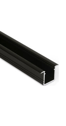 Zwart LED inbouw profiel met klikafdekking 18,80 mm x 12,00 mm - 03.1ZWART