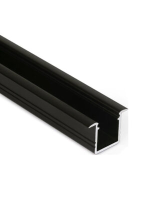 Zwart LED inbouw profiel met klikafdekking 18,80 mm x 12,00 mm - 03.1ZWART