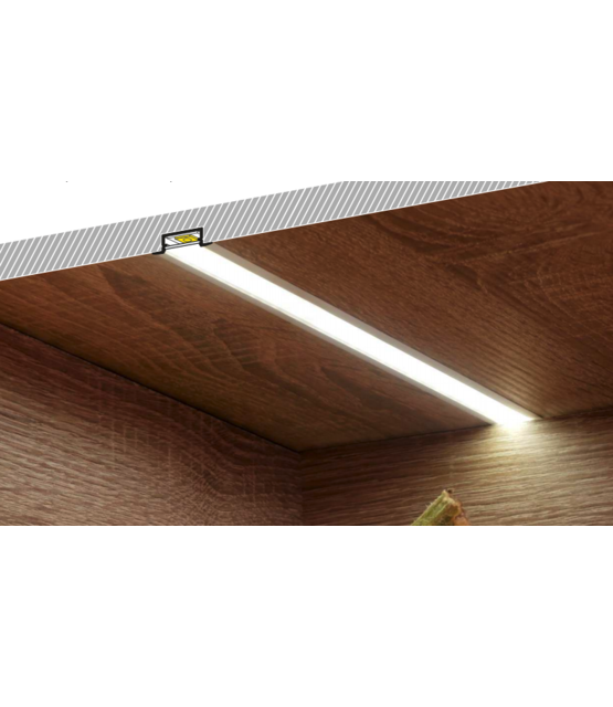 LED inbouw profiel met afdekking 21,30mm x 6,6mm - 08.1ALU