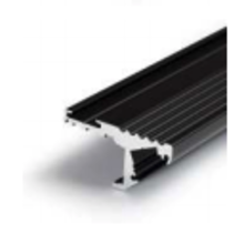 LED strip trapprofiel met afdekking 41,5 mm x 20,6 mm - D10ZWART