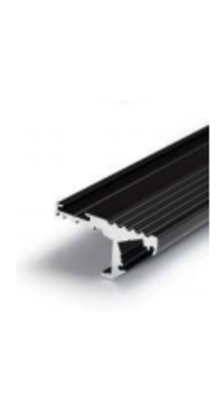 LED strip trapprofiel met afdekking 41,5 mm x 20,6 mm - D10ZWART