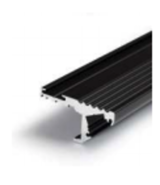 LED strip trapprofiel met afdekking 41,5 mm x 20,6 mm - D10ZWART