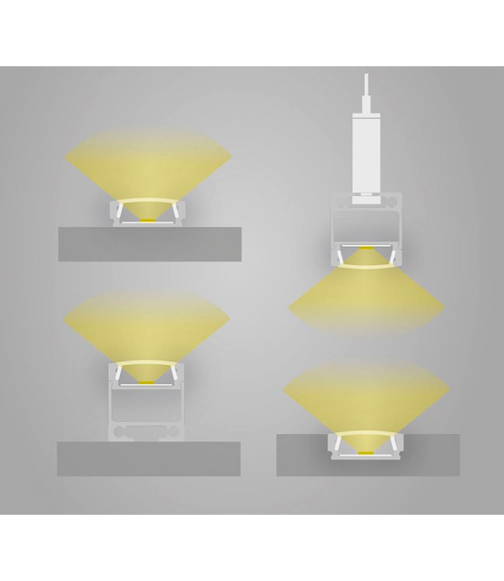 Aluminium LED profiel met klikafdekking 16,80mm x 6,47mm - 01ALU